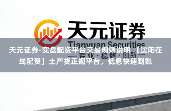 天元证券-实盘配资平台交易规则说明 【沈阳在线配资】土产货正规平台,低息快速到账